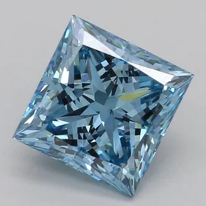 1.57ct PRINCESS Fancy Vivid Blue VS1 Coloured Lab diamond