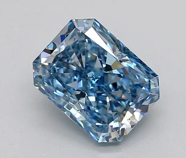 1.01ct RADIANT Fancy Vivid Blue VVS1 Coloured Lab diamond