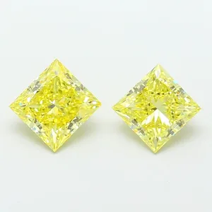 1.72ct PRINCESS Fancy Intense Yellow VS1 Coloured Lab diamond