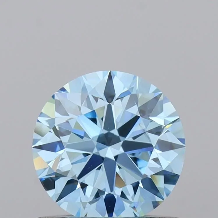 0.70ct ROUND Fancy Vivid Blue VS1 Coloured Lab diamond