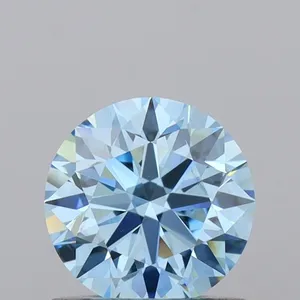 0.7ct ROUND Fancy Vivid Blue VS1 Coloured Lab diamond