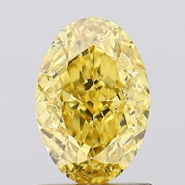1.17ct OVAL Fancy Vivid Yellow VS1 Coloured Lab diamond