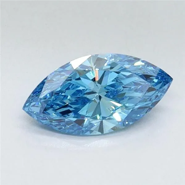 0.71ct MARQUISE Fancy Vivid Blue VVS2 Coloured Lab diamond