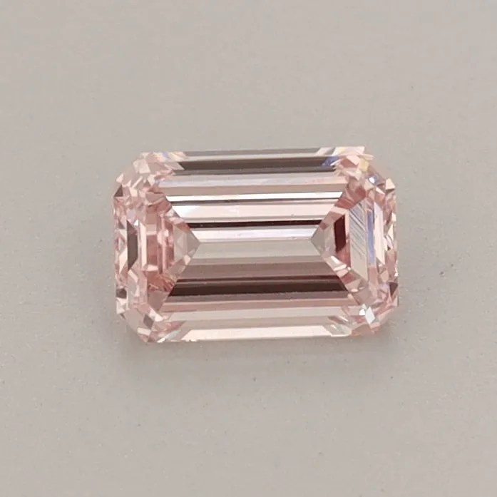 0.49ct EMERALD Fancy Intense Pink VVS2 Coloured Lab diamond