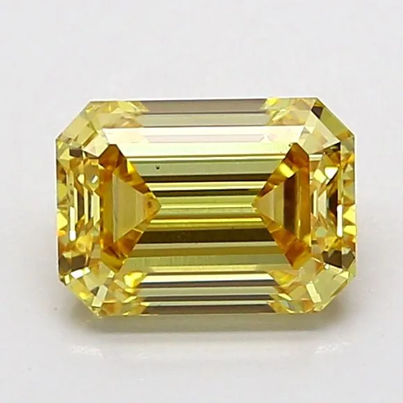 1.29ct EMERALD Fancy Yellow VS1 Coloured Lab diamond