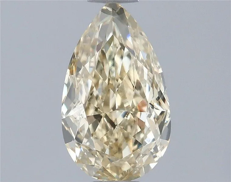 0.80ct PEAR Fancy Light Yellow VS2 Coloured Lab diamond