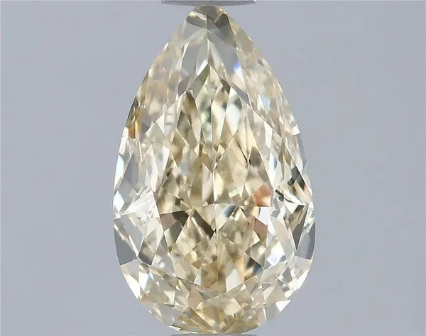 0.8ct PEAR Fancy Light Yellow VS2 Coloured Lab diamond