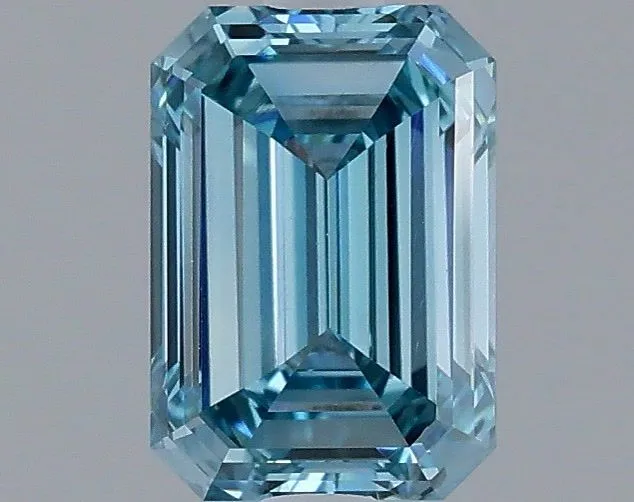 1.25ct EMERALD Fancy Vivid Blue VS1 Coloured Lab diamond