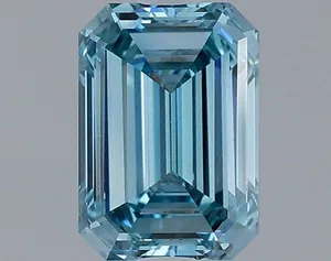 1.25ct EMERALD Fancy Vivid Blue VS1 Coloured Lab diamond