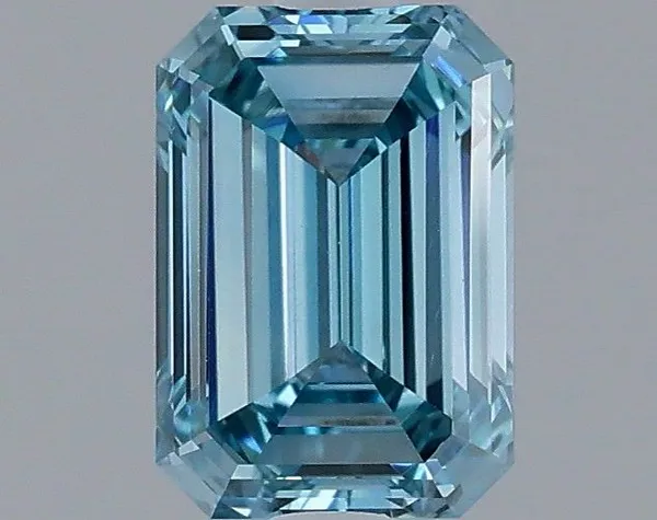 1.25ct EMERALD Fancy Vivid Blue VS1 Coloured Lab diamond