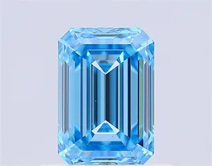 1.04ct EMERALD Fancy Vivid Blue VS1 Coloured Lab diamond