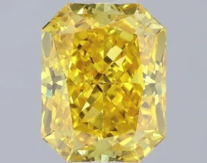 0.61ct RADIANT Fancy Vivid Yellow VVS1 Coloured Lab diamond