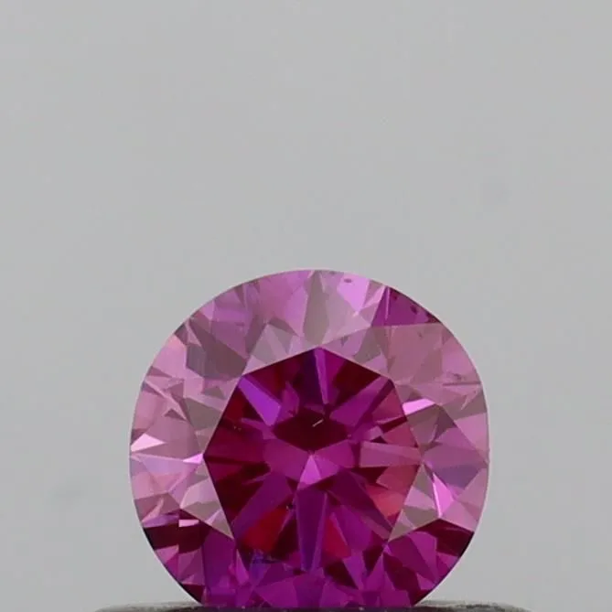0.35ct ROUND Fancy Vivid Pink SI1 Coloured Lab diamond