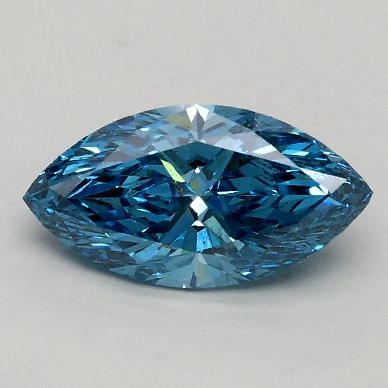 0.70ct MARQUISE Fancy Vivid Blue SI1 Coloured Lab diamond