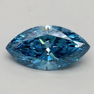 0.7ct MARQUISE Fancy Vivid Blue SI1 Coloured Lab diamond