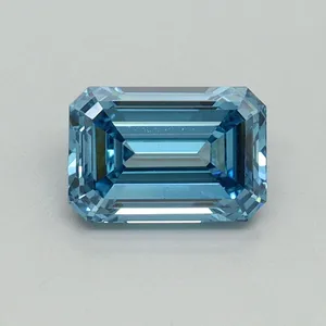 1ct EMERALD Fancy Vivid Blue VS1 Coloured Lab diamond