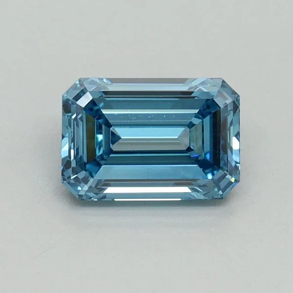 1ct EMERALD Fancy Vivid Blue VS1 Coloured Lab diamond