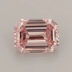 0.76ct EMERALD Fancy Intense Pink VS2 Coloured Lab diamond
