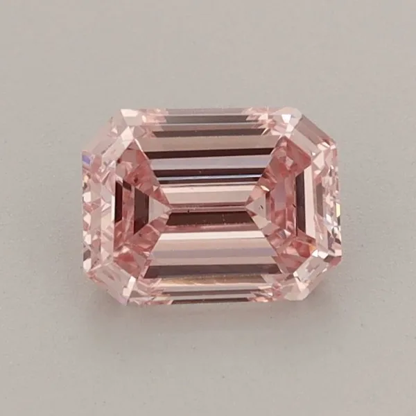 0.76ct EMERALD Fancy Intense Pink VS2 Coloured Lab diamond