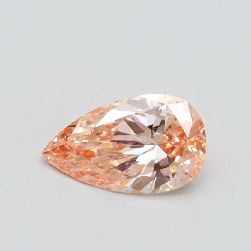 0.50ct PEAR Fancy Intense Pink VS2 Coloured Lab diamond