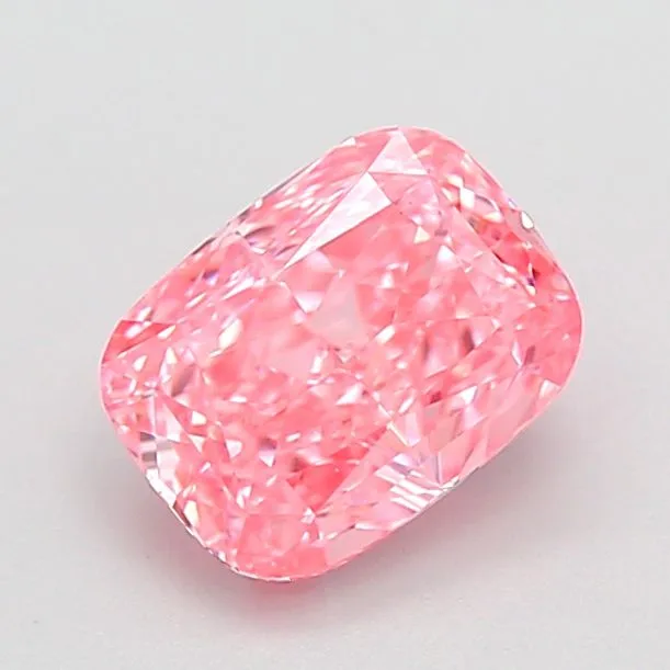 1.15ct CUSHION Fancy Vivid Pink VS1 Coloured Lab diamond