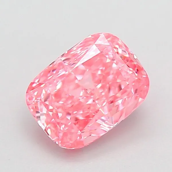 1.15ct CUSHION Fancy Vivid Pink VS1 Coloured Lab diamond