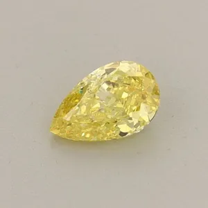 0.32ct PEAR Fancy Vivid Yellow VVS2 Coloured Lab diamond