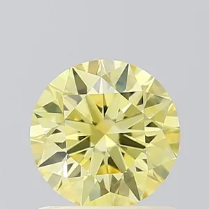 0.76ct ROUND Fancy Vivid Yellow VVS2 Coloured Lab diamond