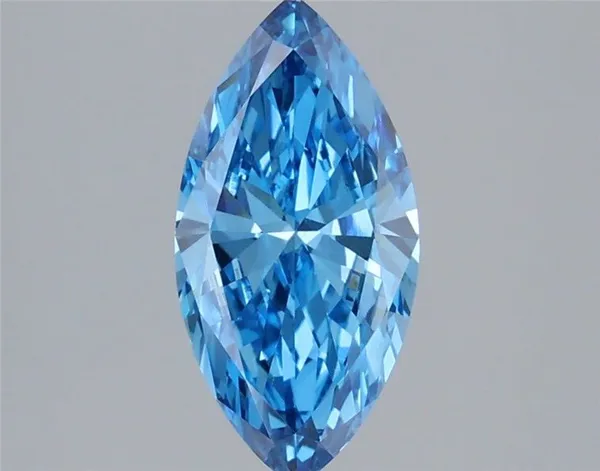 1.43ct MARQUISE Fancy Vivid Blue VVS2 Coloured Lab diamond