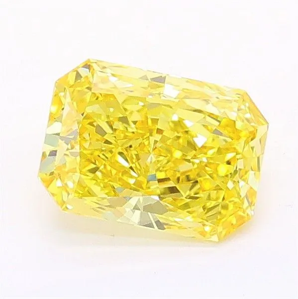 1.12ct RADIANT Fancy Vivid Yellow VS1 Coloured Lab diamond