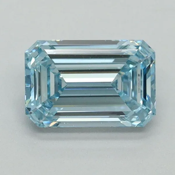 1.07ct EMERALD Fancy Intense Blue VVS2 Coloured Lab diamond