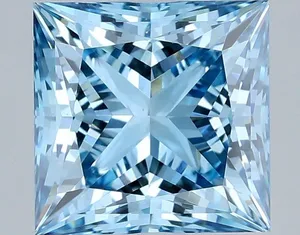 2.1ct PRINCESS Fancy Vivid Blue VS1 Coloured Lab diamond