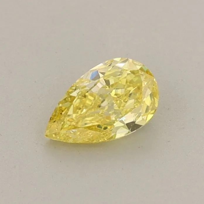 0.35ct PEAR Fancy Vivid Yellow VVS2 Coloured Lab diamond