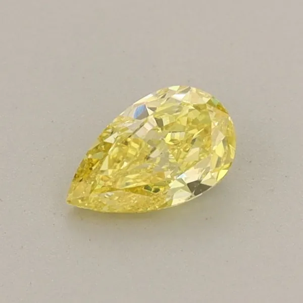 0.35ct PEAR Fancy Vivid Yellow VVS2 Coloured Lab diamond