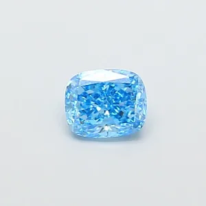 1ct CUSHION Fancy Vivid Blue VS2 Coloured Lab diamond