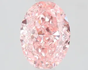 1.08ct OVAL Fancy Vivid Pink VVS2 Coloured Lab diamond