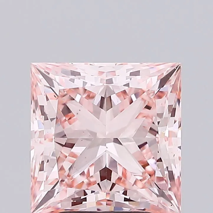 3.34ct PRINCESS Fancy Intense Pink VS1 Coloured Lab diamond