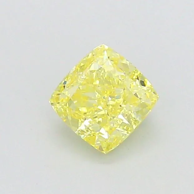 1.08ct CUSHION Fancy Intense Yellow VVS2 Coloured Lab diamond