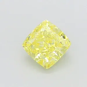 1.08ct CUSHION Fancy Intense Yellow VVS2 Coloured Lab diamond