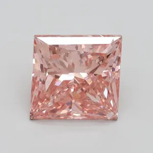 3.08ct PRINCESS Fancy Intense Pink SI2 Coloured Lab diamond