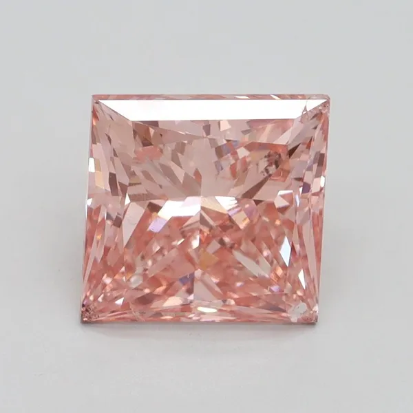 3.08ct PRINCESS Fancy Intense Pink SI2 Coloured Lab diamond
