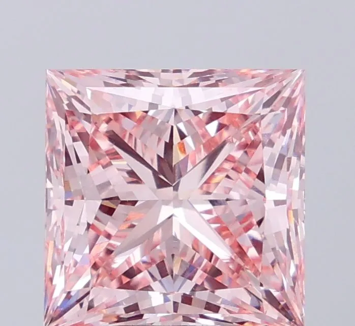 5.54ct PRINCESS Fancy Intense Pink VS1 Coloured Lab diamond