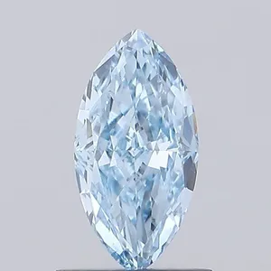 0.93ct MARQUISE Fancy Vivid Blue VVS2 Coloured Lab diamond