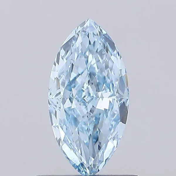 0.93ct MARQUISE Fancy Vivid Blue VVS2 Coloured Lab diamond