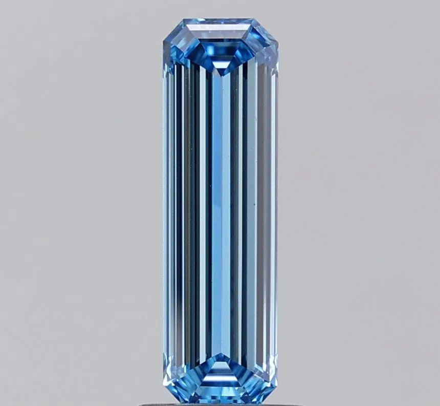 1.34ct EMERALD Fancy Vivid Blue VS1 Coloured Lab diamond