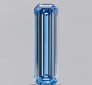 1.34ct EMERALD Fancy Vivid Blue VS1 Coloured Lab diamond