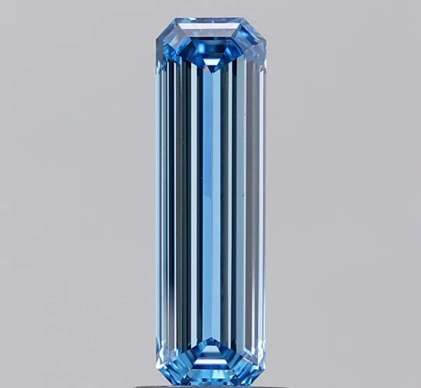 1.34ct EMERALD Fancy Vivid Blue VS1 Coloured Lab diamond