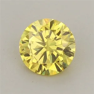 0.72ct ROUND Fancy Vivid Yellow VS2 Coloured Lab diamond