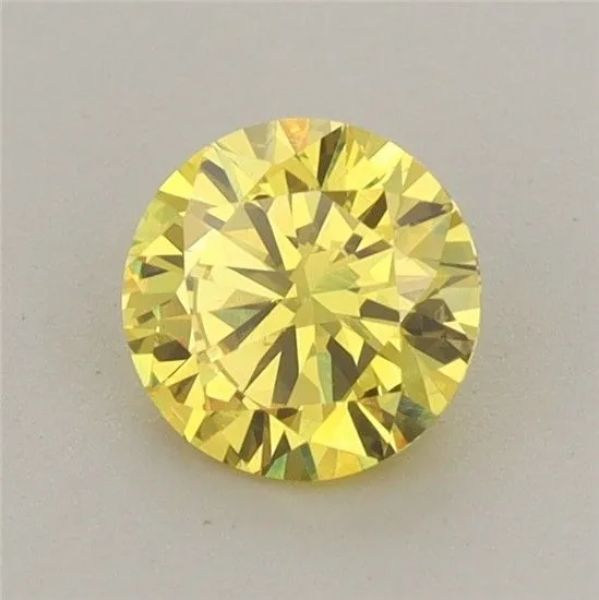 0.72ct ROUND Fancy Vivid Yellow VS2 Coloured Lab diamond