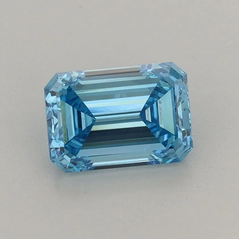 1.10ct EMERALD Fancy Vivid Blue VVS2 Coloured Lab diamond